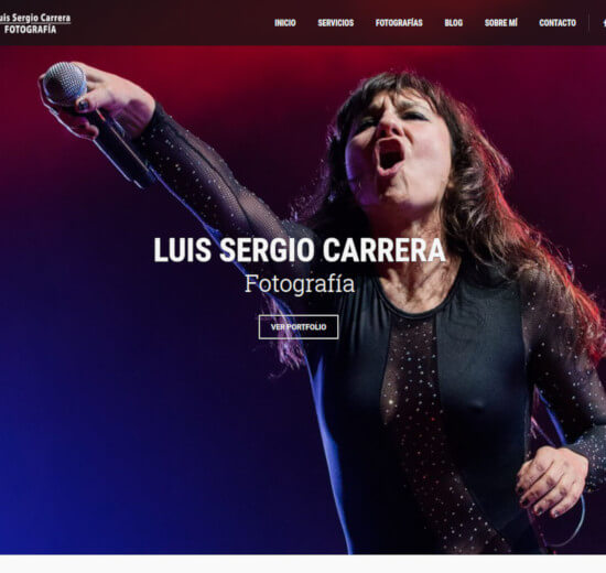 Portada página web Luis Sergio Carrera