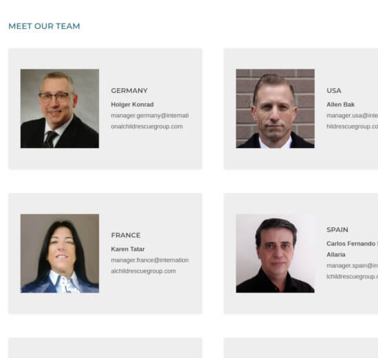Sección Quiénes Somos de International Child Rescue Group