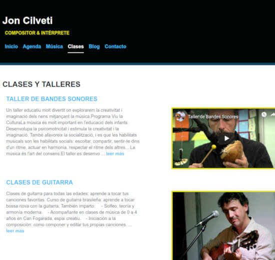 Sección Clases de Jon Cilveti