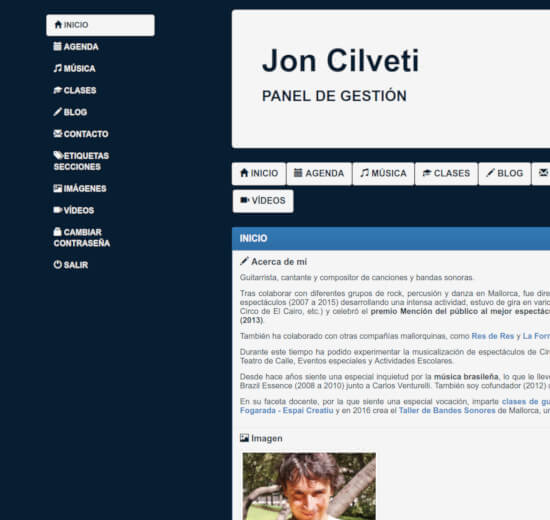 Panel gestión de Jon Cilveti