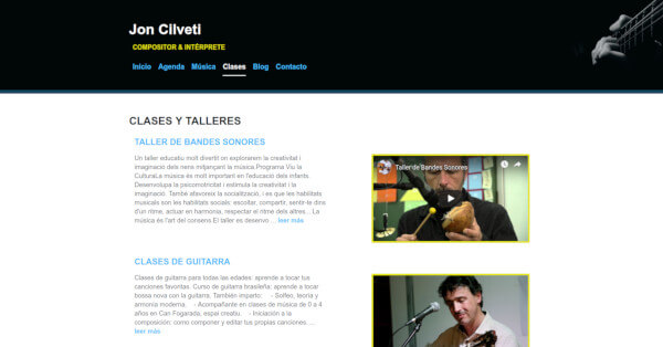 Jon Cilveti, músico de Mallorca especializado en Jazz y Bossa Nova, talleres musicales y clases de música y de guitarra.