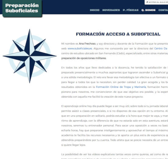Página de quiénes somos de Suboficiales