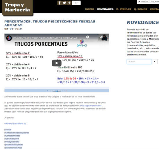 Novedades de Tropa y Marinería